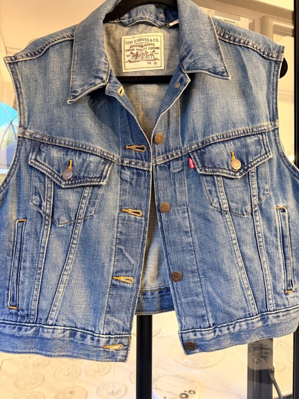 Levi's Premium Cotton-Linen Denim Vest Jacket Medium